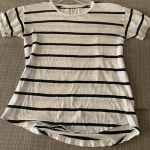 Madewell Striped White & Navy Blue Women’s Tee